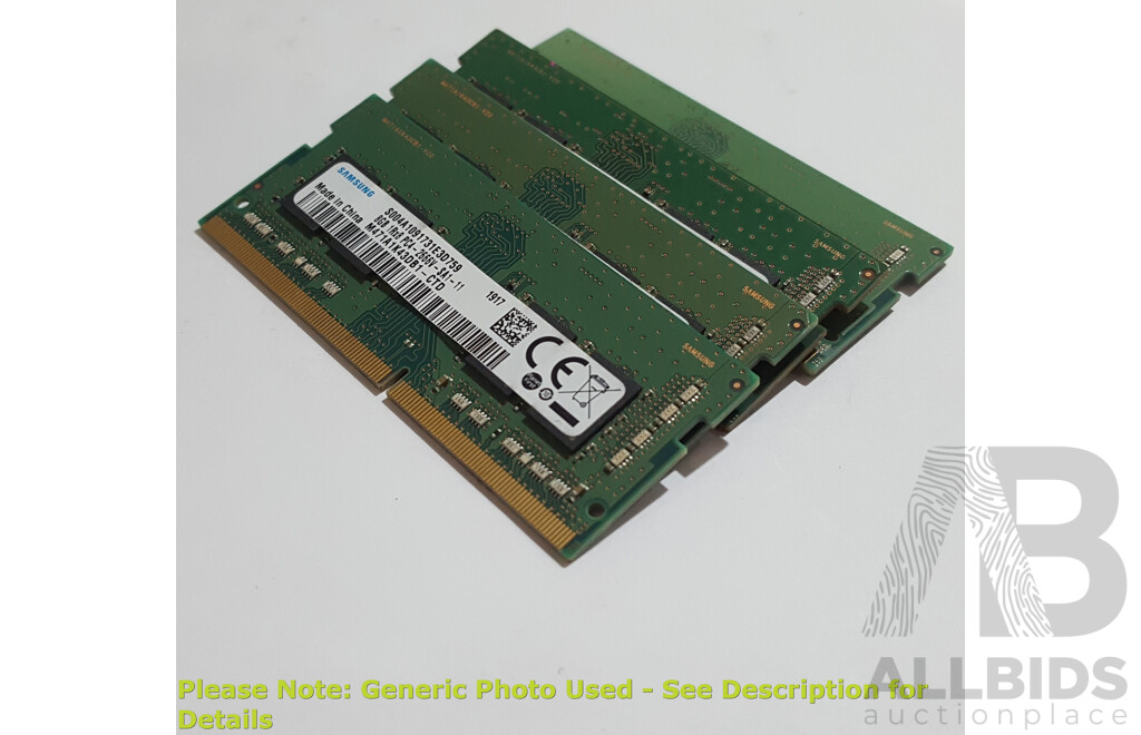 1663463 · Samsung 8GB DDR4 2666V Laptop RAM - Lot of Four