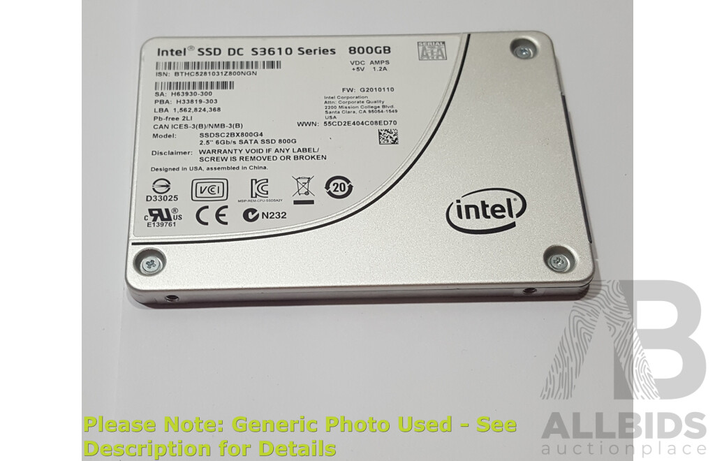 1662827 · Intel (SSDSC2BX800G4) SSD DC S3610 Series 800GB SATA 6Gbps 2.5-Inch Solid State Drive