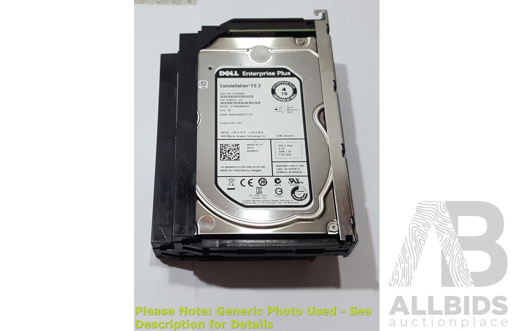 1662824 · Dell (ST4000NM0023) Enterprise Plus Constellation ES.3 4TB SAS 6Gbps 7.2K 3.5-Inch Hard Drive - Lot of Two