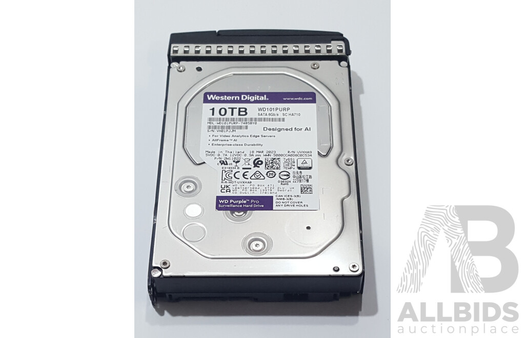 1664015 · Western Digital (WD101PURP) WD Purple Pro 10TB SATA 6Gbps 3.5-Inch Hard Drive