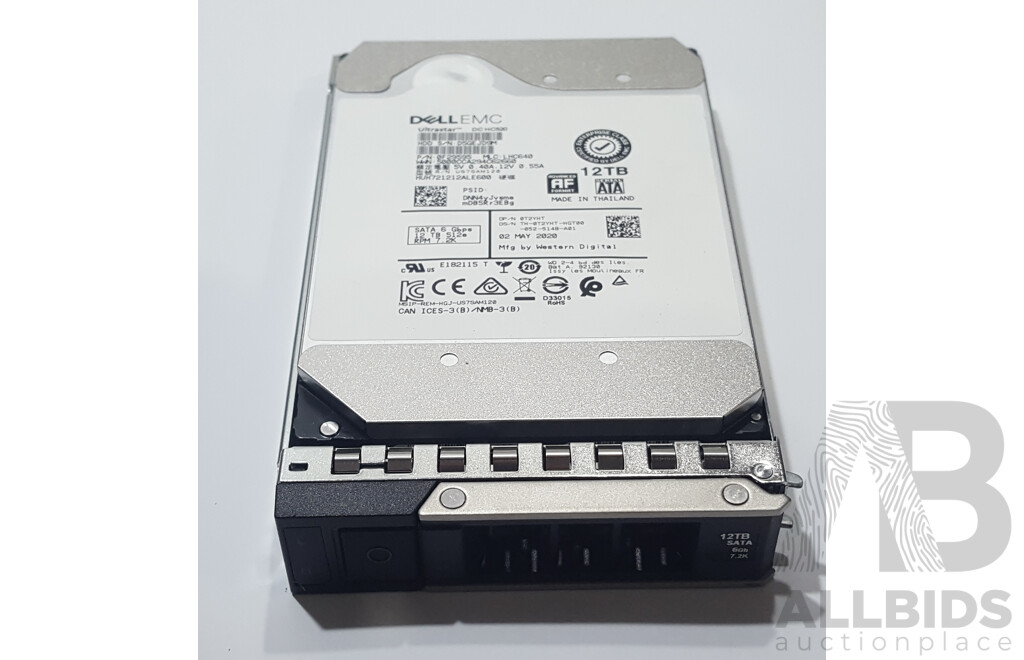 1664012 · Dell EMC (HUH721212ALE600) UltraStar DC HC520 12TB SATA 6Gbps 7.2K 3.5-Inch Hard Drive