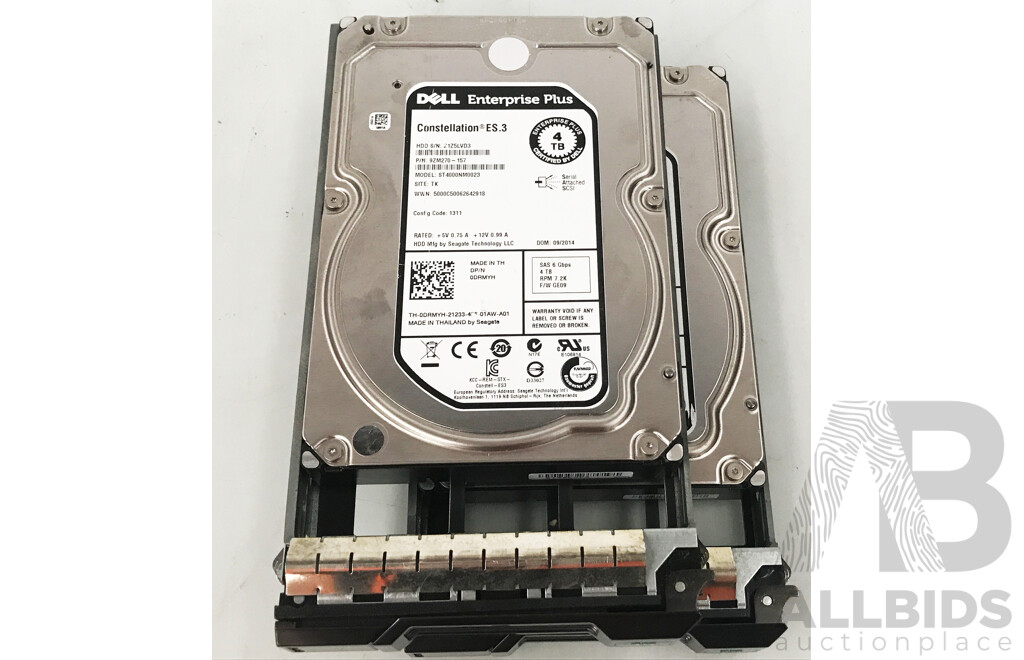 Dell Enterprise Plus 4TB SAS 6Gbps/12Gbps 7.2K 3.5-Inch Hard Drive - Lot of Two