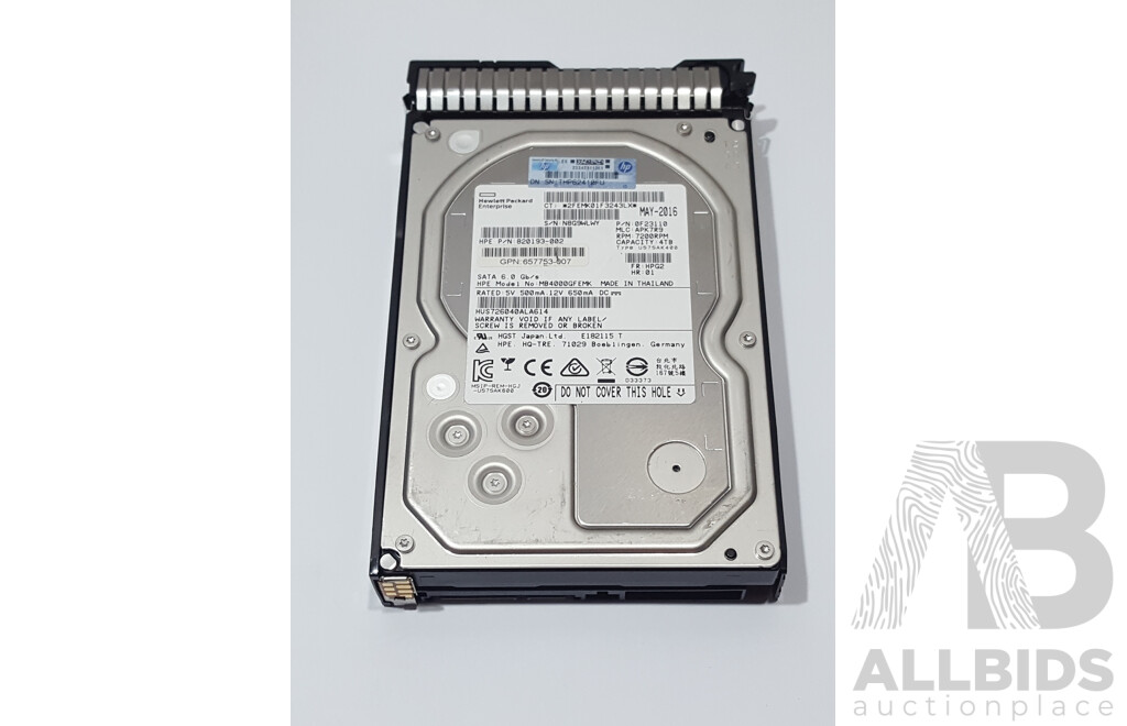 HP Enterprise (MB4000GFEMK) 4TB SATA 6Gbps 7.2K 3.5-Inch Hard Drive