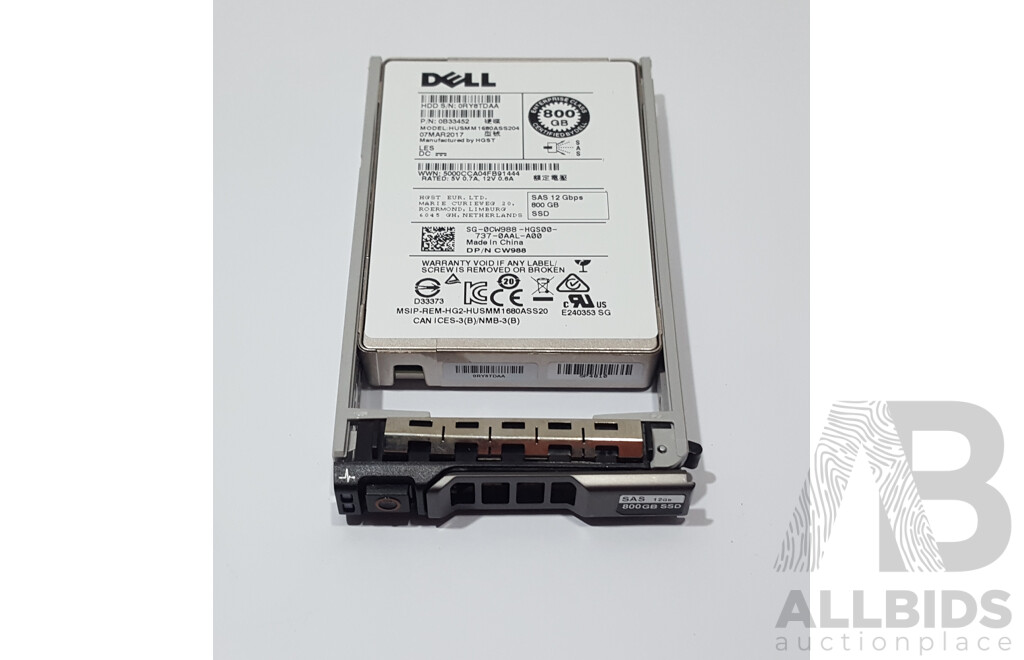 Dell (HUSMM1680ASS204) 800GB SAS 12Gbps 2.5-Inch Solid State Drive