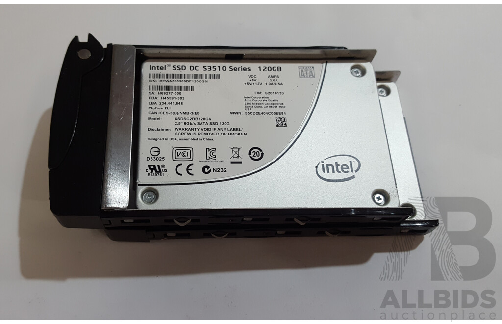 Intel (SSDSC2BB120G6) SSD DC S3510 Series 120GB SATA 6Gbps 2.5-Inch Solid State Drive - Lot of Two