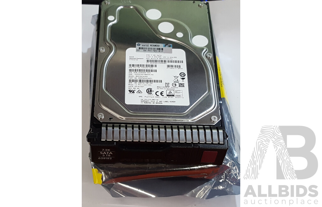 HP (MB3000GDUPA) 3TB SATA 6Gbps 7.2K 3.5-Inch Hard Drive - Lot of Three