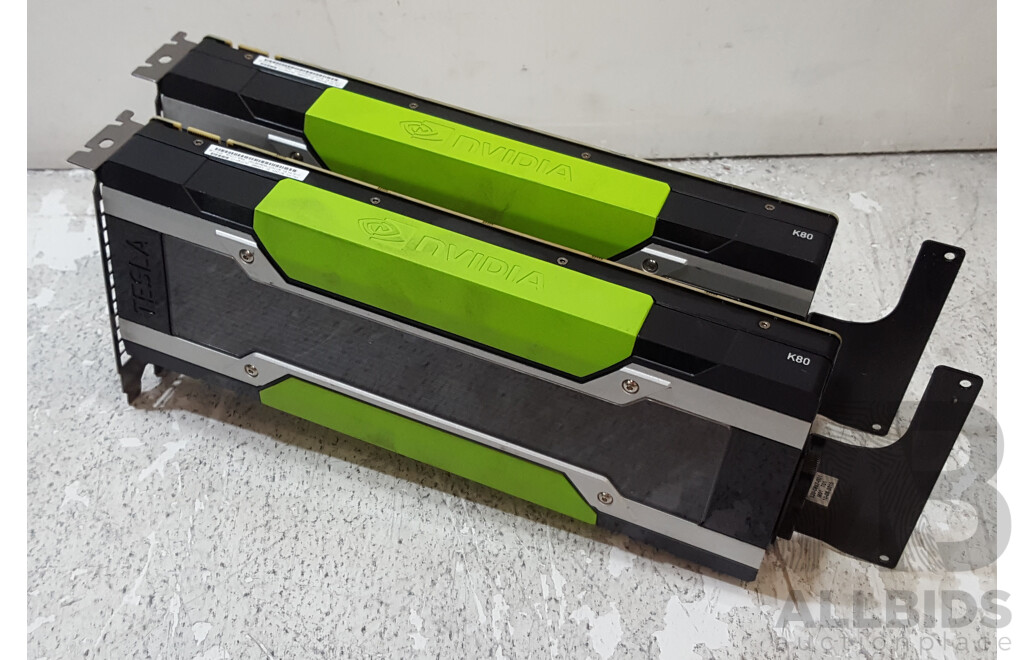 NVIDIA Tesla K80 24GB GDDR5 Graphics Card - Lot of Two