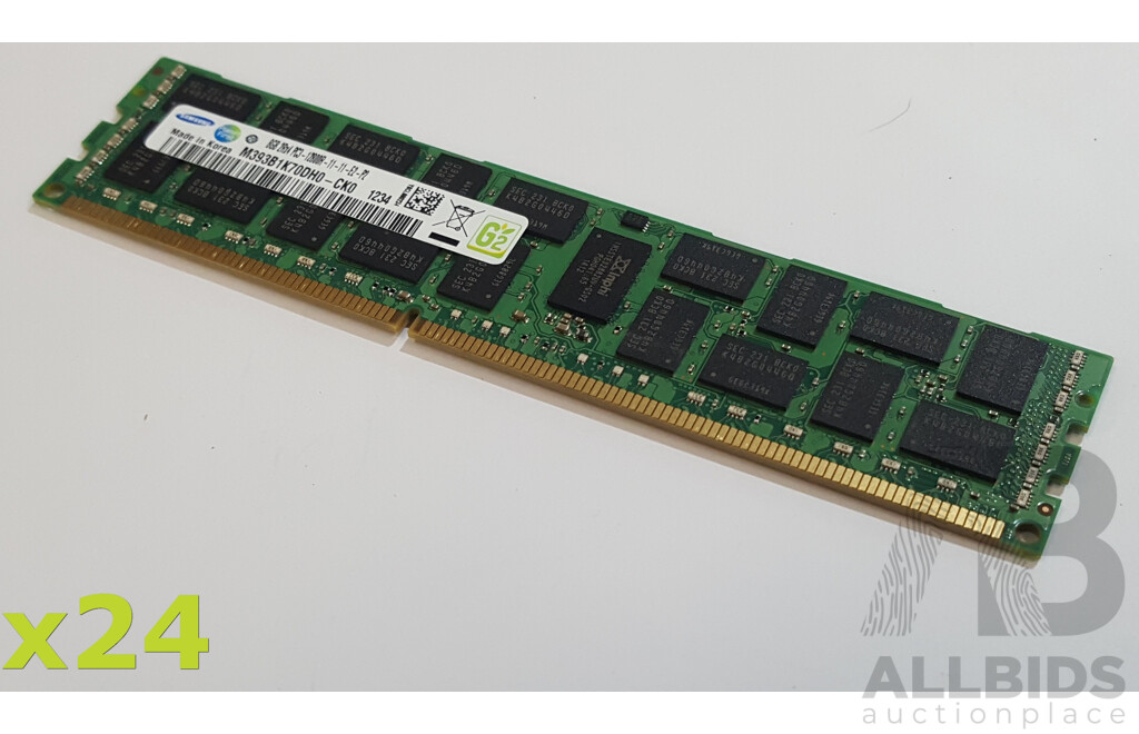 Samsung 8GB ECC DDR3 12800R RDIMM RAM - Lot of 24