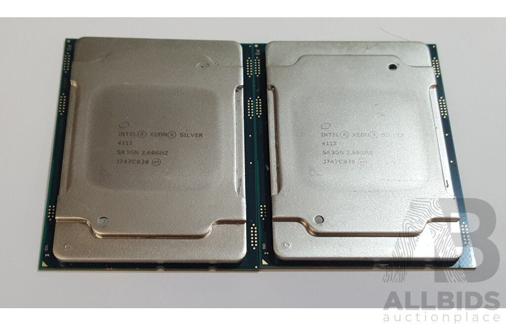 Intel Xeon SILVER (4112) 2.60GHz-3.00GHz 4-Core Server CPU - Lot of Two