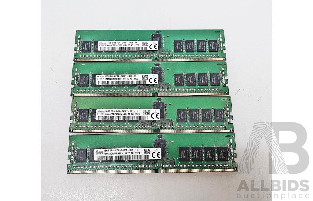 SK Hynix 16GB ECC DDR4 2400T RDIMM RAM - Lot of Four