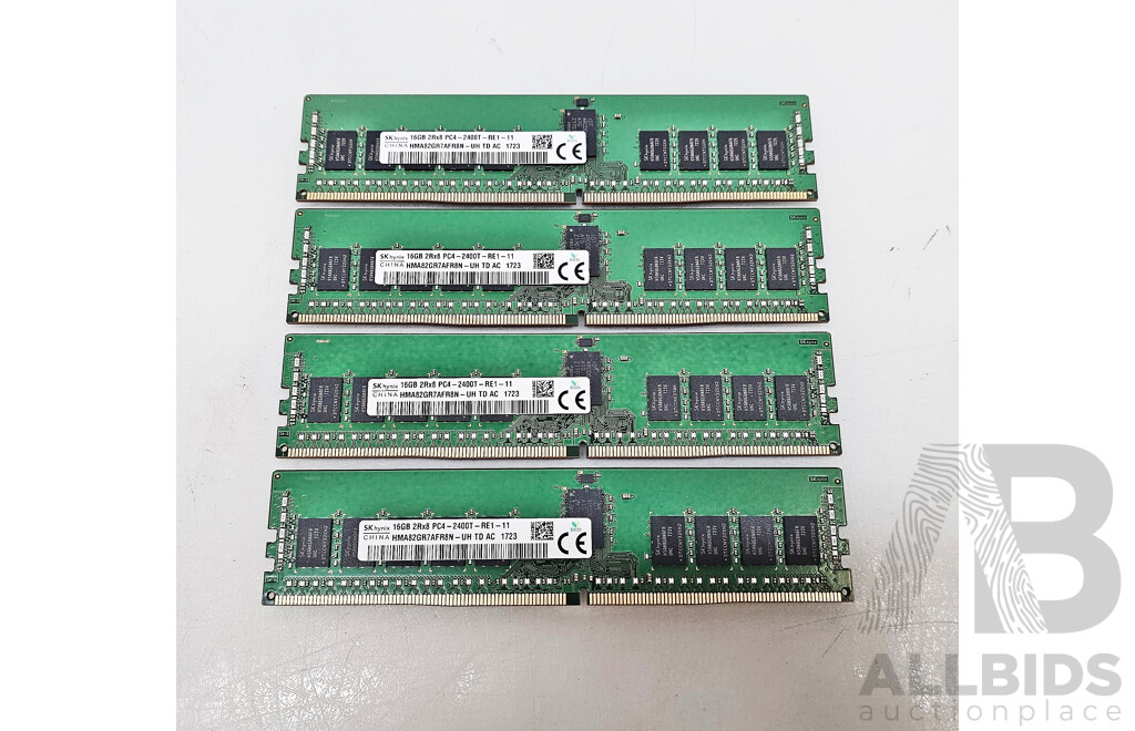 SK Hynix 16GB ECC DDR4 2400T RDIMM RAM - Lot of Four