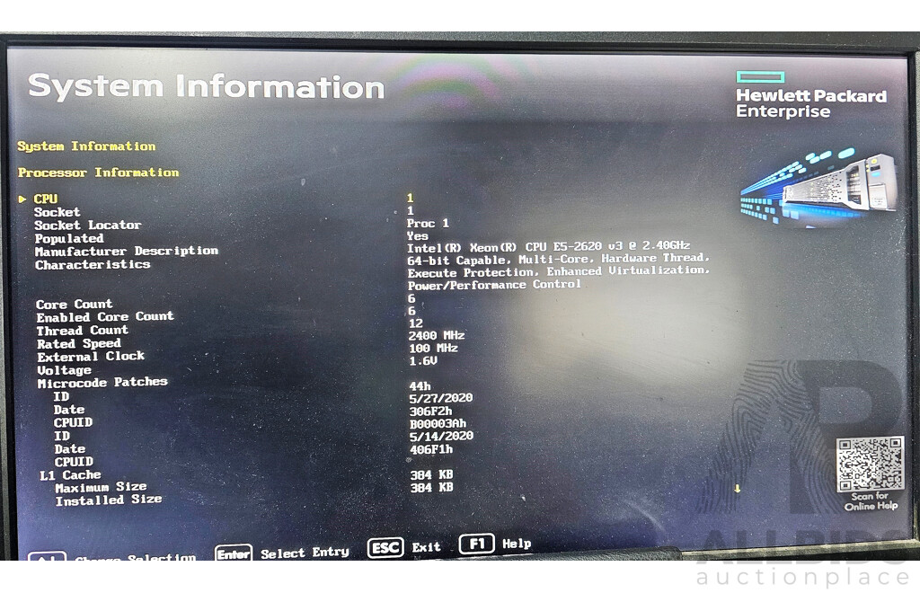 HPE ProLiant DL380 Gen9 Intel Xeon (E5-2620 V3) 2.40GHz-3.20GHz 6-Core CPU 2RU Server W/ 16GB DDR4