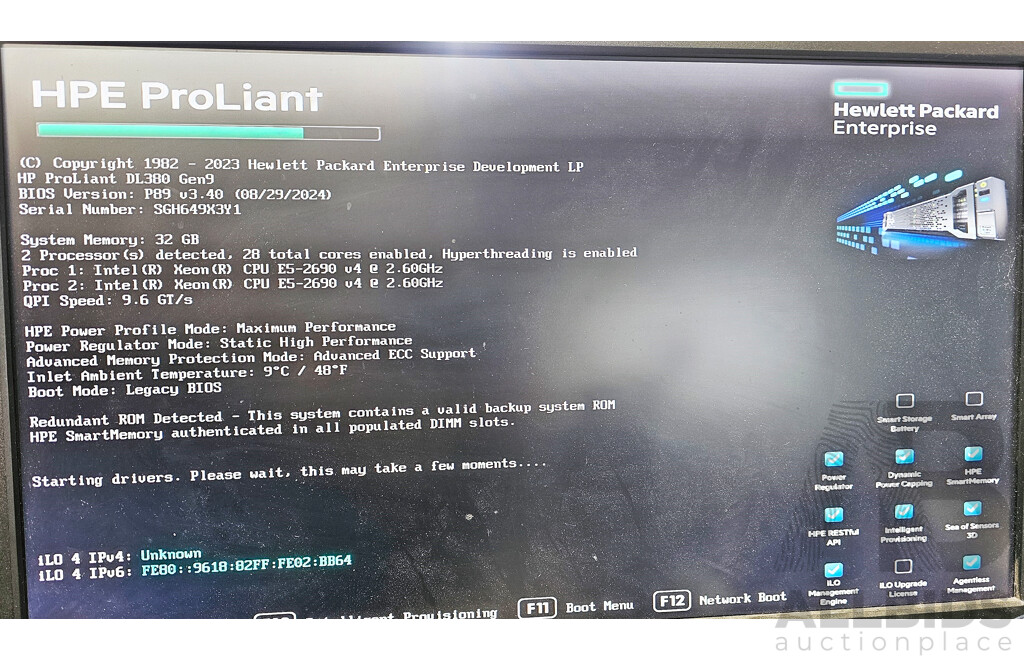 HPE ProLiant DL380 Gen9 Dual Intel Xeon (E5-2690 V4) 2.60GHz-3.50GHz 14-Core CPU 2RU Server W/ 32GB DDR4