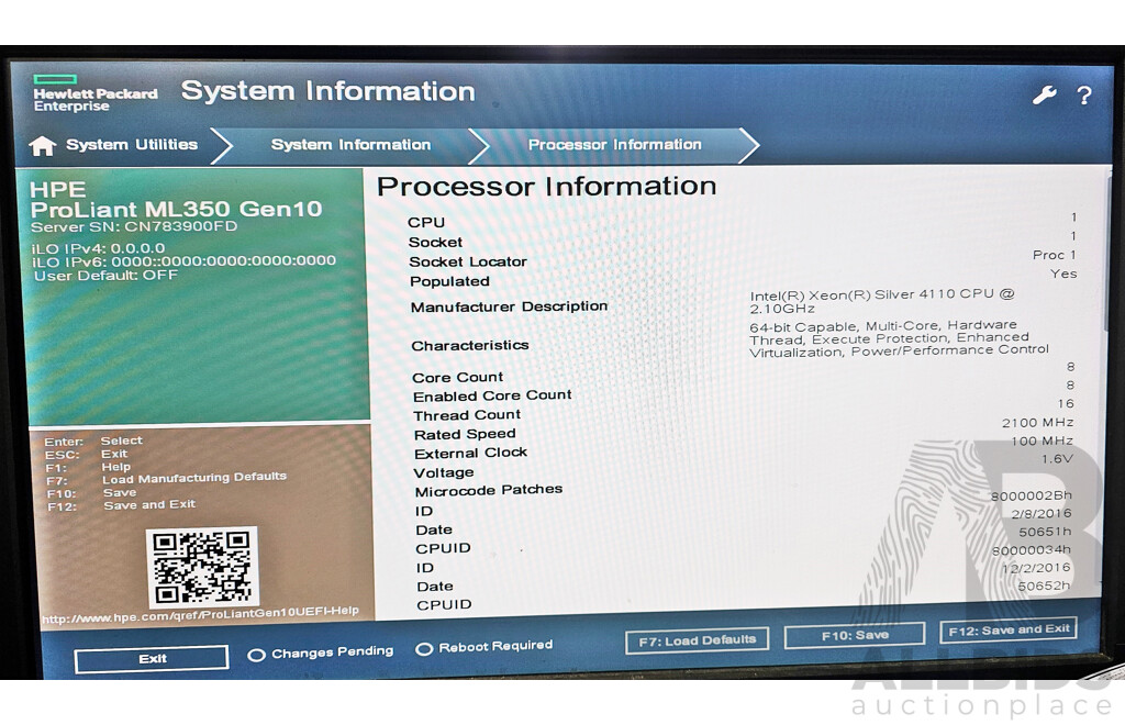 HP ProLiant ML350 Gen10 Intel Xeon SILVER (4110) 2.10GHz-3.00GHz 8-Core CPU Tower Server W/ 16GB DDR4