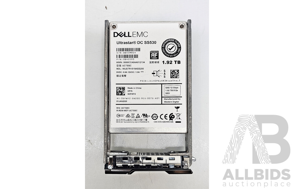 Dell (WUSTRA1519ASS200) Ultrastar DC SS530 1.92TB SAS 12Gbps 2.5-Inch Solid State Drive