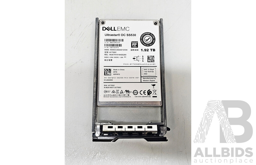 Dell (WUSTRA1519ASS200) Ultrastar DC SS530 1.92TB SAS 12Gbps 2.5-Inch Solid State Drive