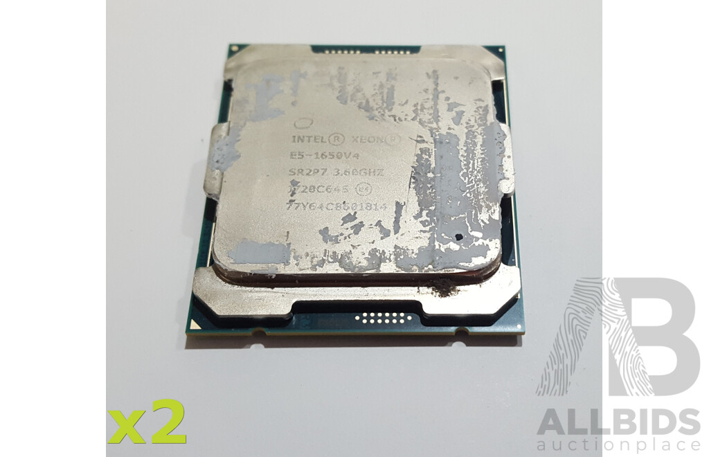 Intel Xeon (E5-1650 v4) 3.60GHz-4.00GHz 6-Core Server CPU - Lot of Two