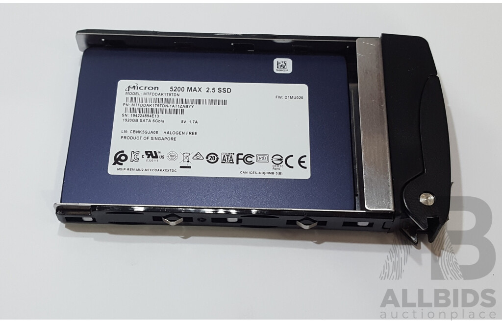 Micron (MTFDDAK1T9TDN) 5200 MAX 1.92TB SATA 6Gbps 2.5-Inch Solid State Drive