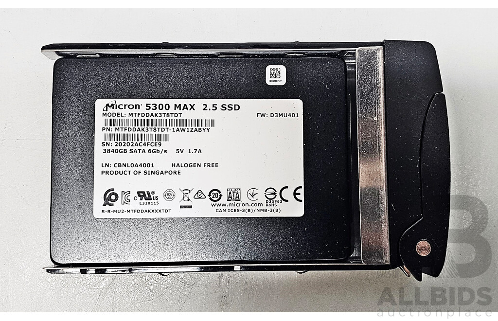 Micron (MTFDDAK3T8TDT) 5300 MAX 3.84TB 6Gbps SATA 2.5-Inch Solid State Drive