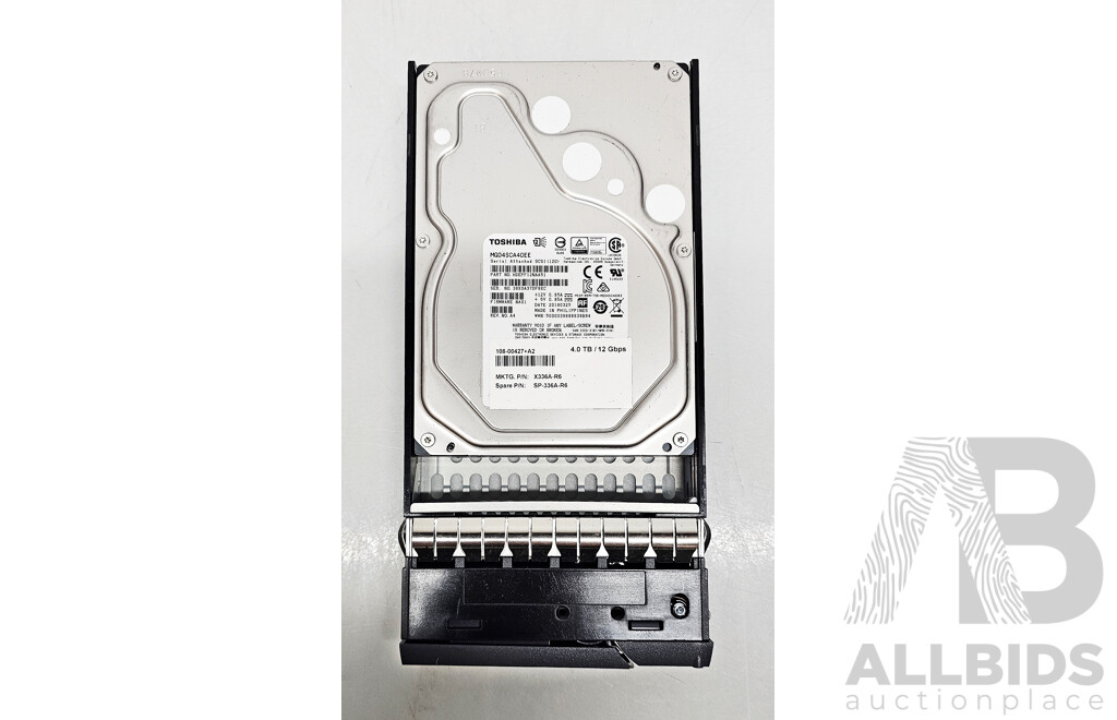 Toshiba (MG04SCA40EE) 4TB 12Gbps 7.2K SAS 3.5-Inch Hard Drive - Lot of Two