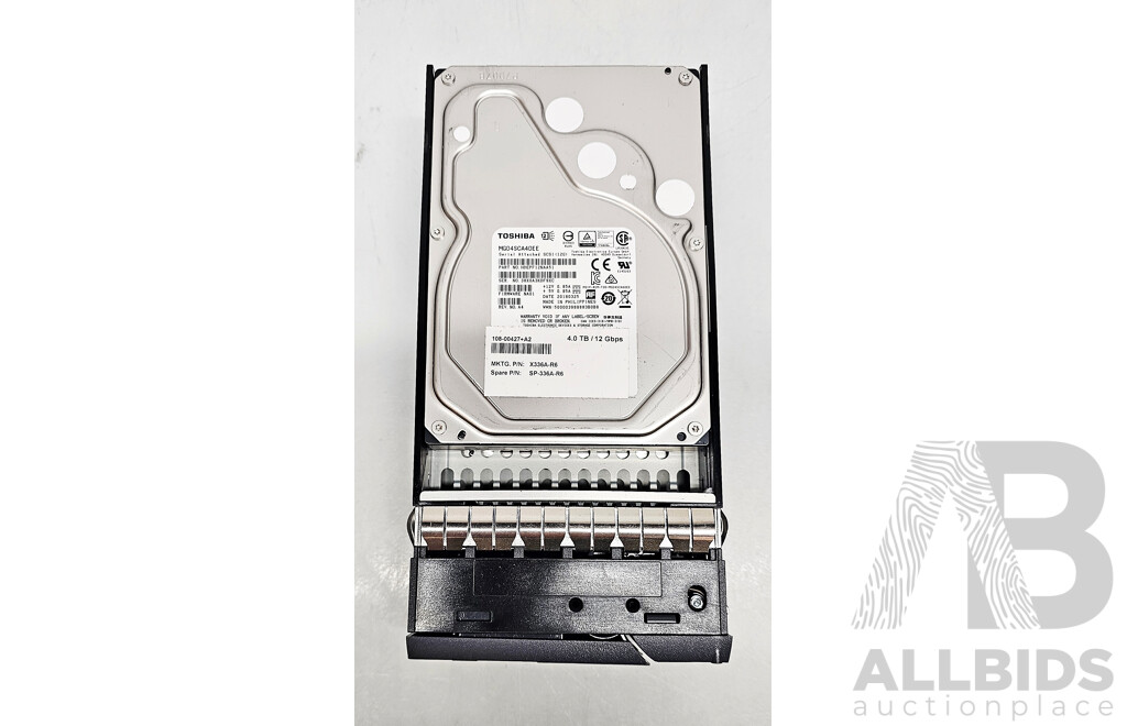 Toshiba (MG04SCA40EE) 4TB 12Gbps 7.2K SAS 3.5-Inch Hard Drive - Lot of Two
