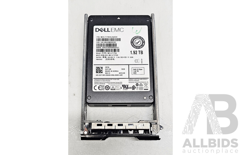 Dell (MZILT1T9HAJQAD4) 1.92TB SAS 12Gbps 2.5-Inch Solid State Drive