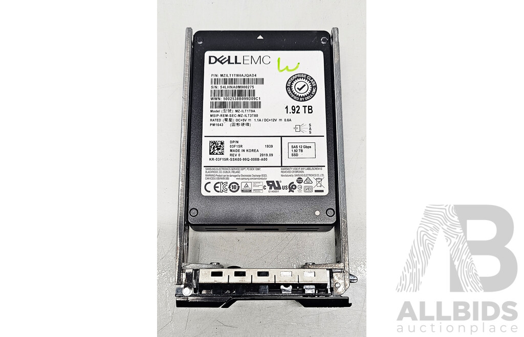 Dell (MZILT1T9HAJQAD4) 1.92TB SAS 12Gbps 2.5-Inch Solid State Drive