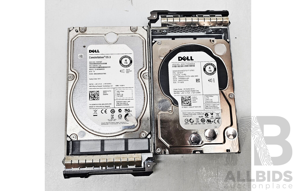 Dell 4TB 6Gbps 7.2K SAS 3.5-Inch Hard Drive - Lot of Two
