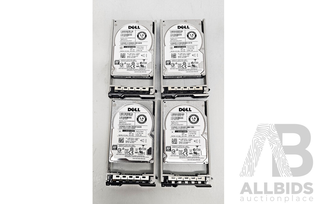 Dell (0B31878) 1.8TB SAS 6Gbps 10K 2.5-Inch Hard Drive - Lot of Four