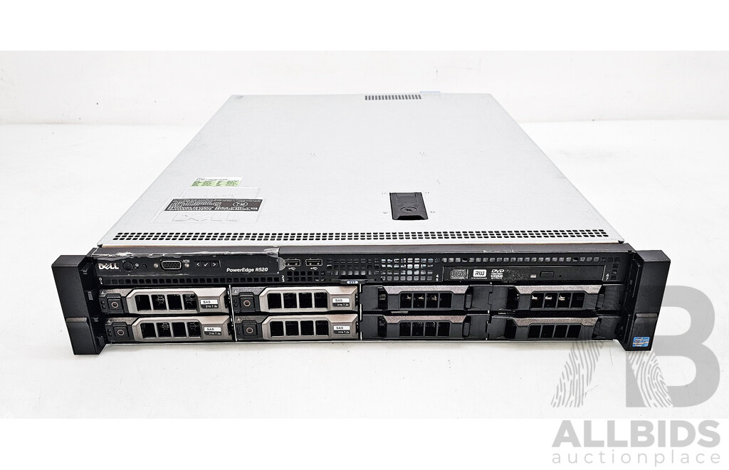 Dell PowerEdge R520 Dual Intel Xeon (E5-2450 0) 2.10GHz-2.90GHz 8-Core CPU 2RU Server W/ 32GB DDR3 & 12TB Storage