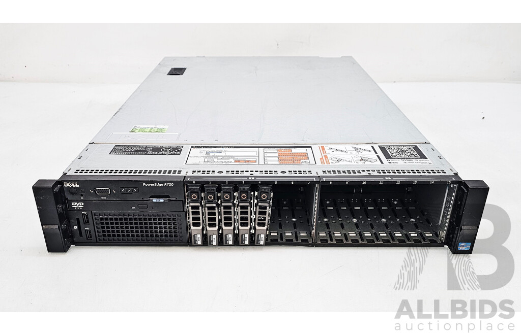 Dell (E14S) PowerEdge R720 Dual Intel Xeon (E5-2660) 2.2GHz-3.00GHz 8-Core CPU 2RU Server W/ 64GB DDR3