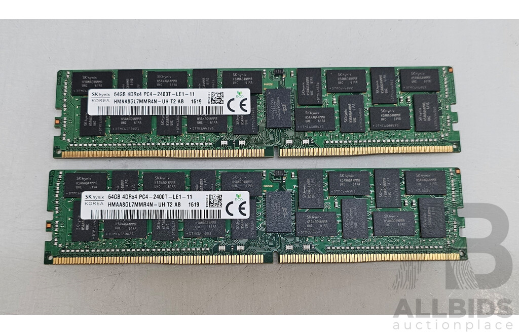 SK Hynix 64GB ECC DDR4 2400T LRDIMM RAM - Lot of Two