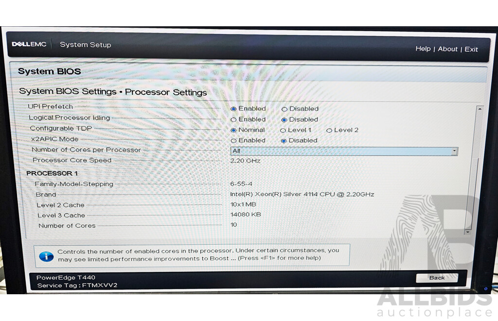 Dell PowerEdge T440 Intel Xeon SILVER (4114) 2.20GHz-3.00GHz 10-Core CPU Tower Server W/ 32GB DDR4