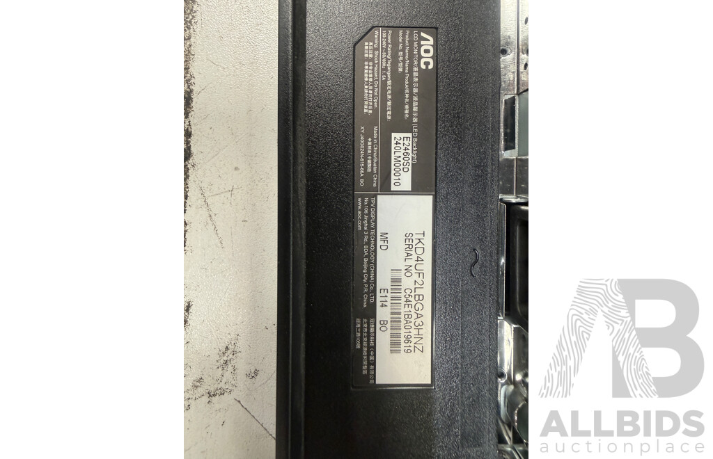 2x AOC 24 Inch E2460SD LCD Monitor + Sonder Dual Arm Monitor Stand