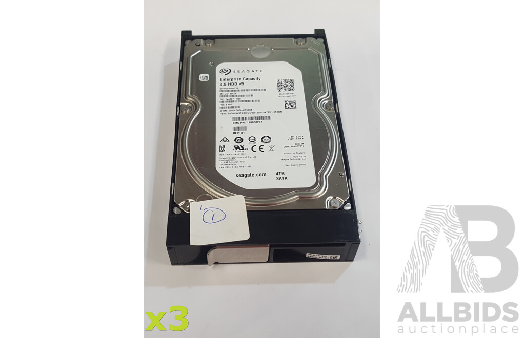 Seagate (ST4000NM0035) 4TB 7.2K SATA 6Gbps 3.5-Inch Hard Drive - Lot of Three