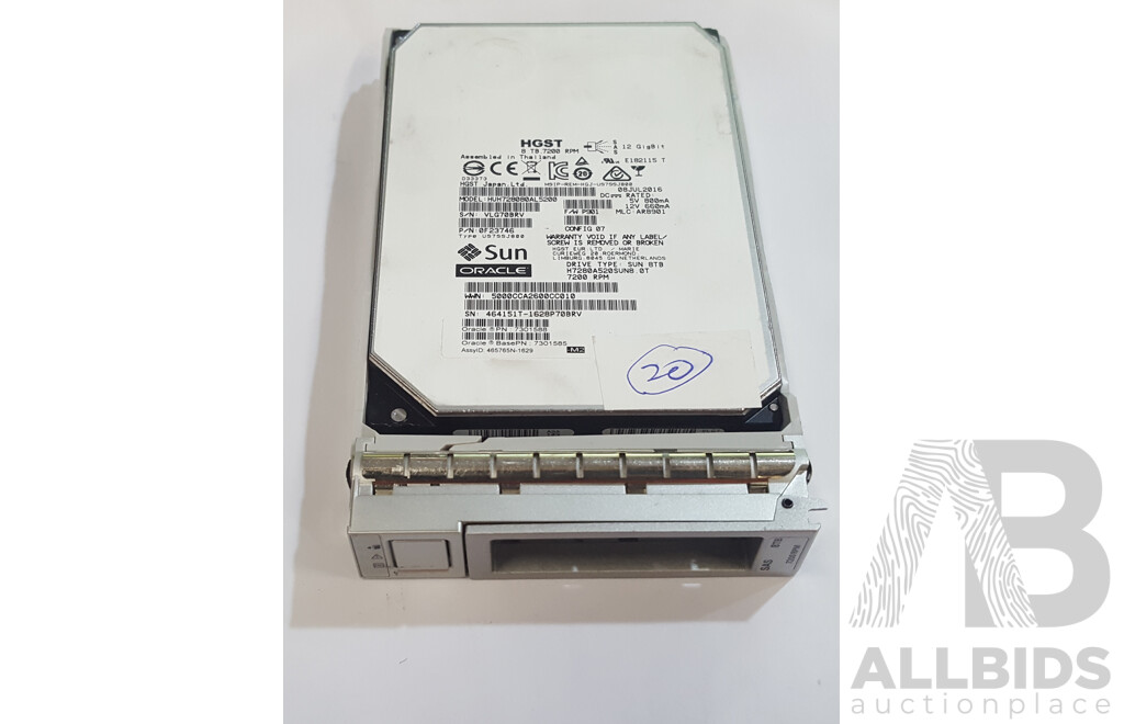 HGST (HUH728080AL5200) 8TB 7.2K SAS 12Gbps 3.5-Inch Hard Drive