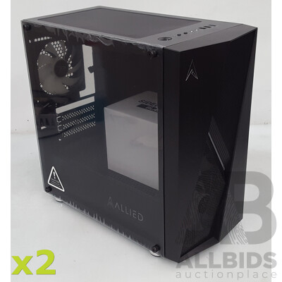 Allied Stinger (Black Edition) 6-Fan RGB Micro-ATX Case w/ A650 Power Supply *BRAND NEW - Lot of Two
