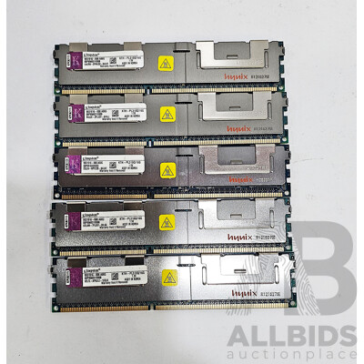 Kingston 16GB ECC DDR3 RDIMM RAM - Lot of Five
