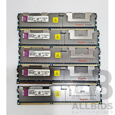 Kingston 16GB ECC DDR3 RDIMM RAM - Lot of Five