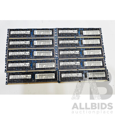 Sky Hynix 16GB ECC DDR3 RDIMM RAM - Lot of Ten