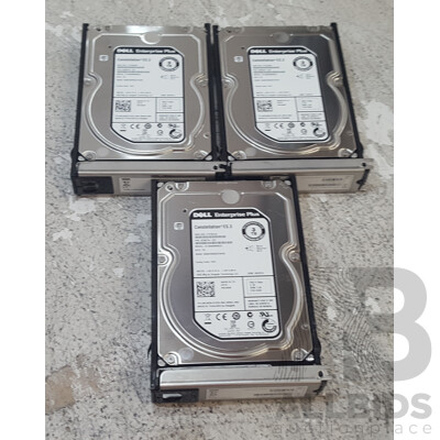 Dell Enterprise Plus 3TB 7.2K SAS 3.5-Inch Hard Drives - Lot of Three