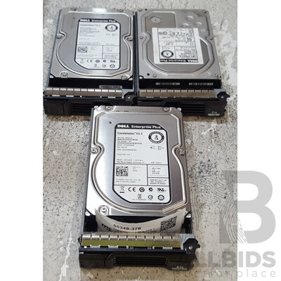 Dell Enterprise Plus 3TB 7.2K SAS 3.5-Inch Hard Drives - Lot of Three