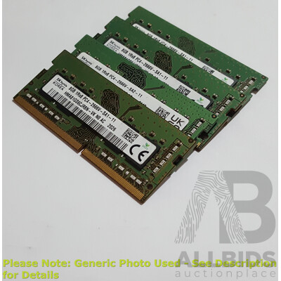 SK Hynix 8GB DDR4 2666V Laptop RAM - Lot of Four