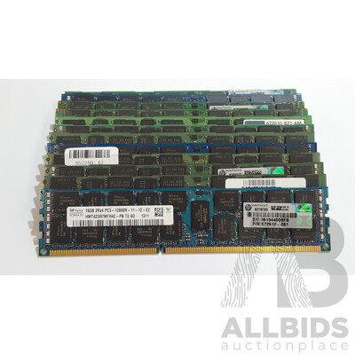 Assorted 16GB ECC DDR3 12800R RDIMM RAM - Lot of 12