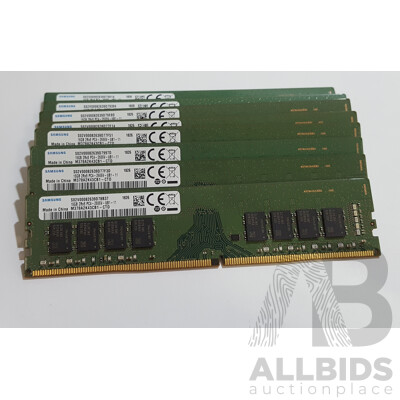 Samsung 16GB DDR4 2666V UDIMM RAM - Lot of Eight