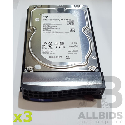 Seagate Enterprise (ST4000NM0035) 4TB SATA 3.5-Inch Hard Drive - Lot of Three