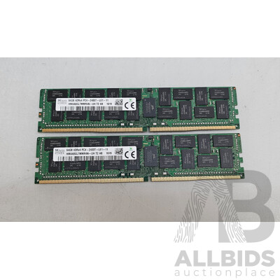 SK Hynix 64GB ECC DDR4 2400T LRDIMM RAM - Lot of Two