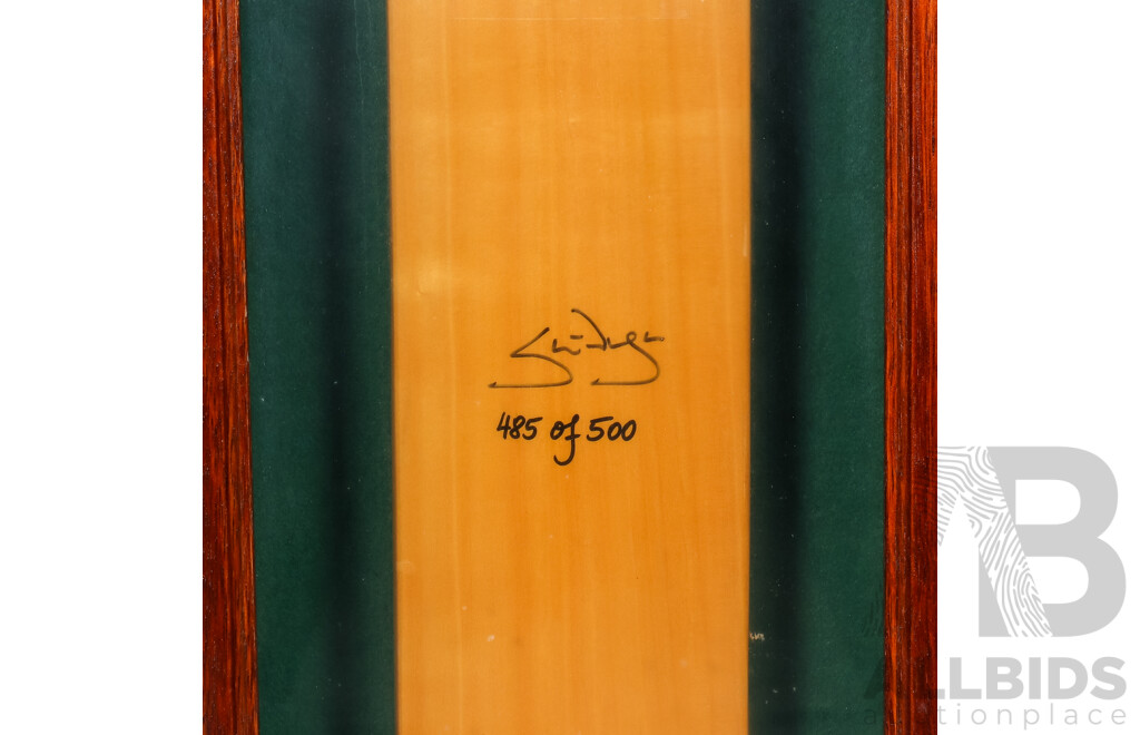 Steve Waugh Signed Limited Edition Framed Cricket Bat, No. 485 of 500