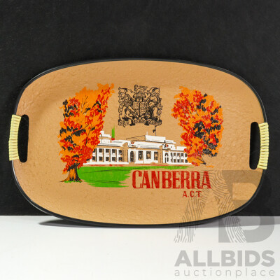 Vintage Compisite Serving Tray Marked Canberra, ACT
