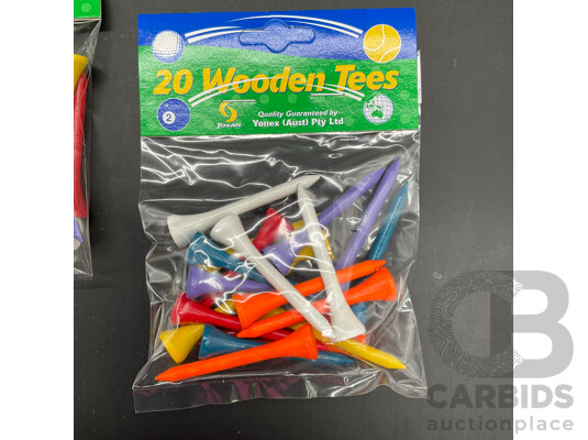 1661217 · Assorted Golf Equipment - 20 Wooden Tees  - Lot of 125
